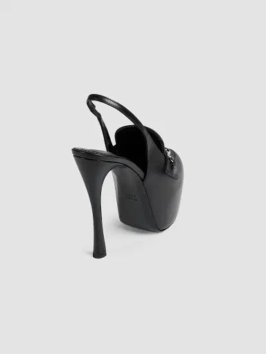 Gucci Women's Fame Leather Platform Slingback Pumps - Black | Thumbnail 3