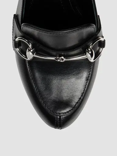 Gucci Women's Fame Leather Platform Slingback Pumps - Black | Thumbnail 4