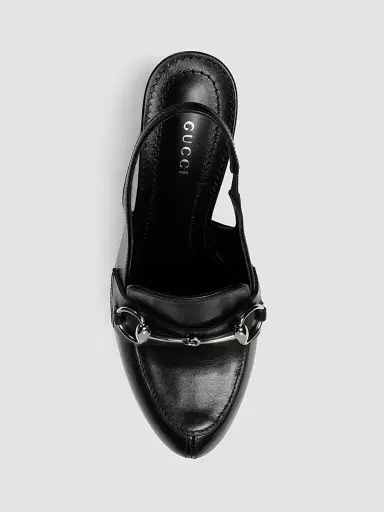 Gucci Women's Fame Leather Platform Slingback Pumps - Black | Thumbnail 5