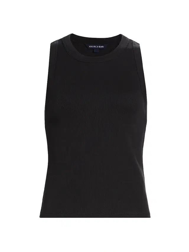 Veronica Beard Women's Jordyn Cotton-Blend Crop Tank - Black
