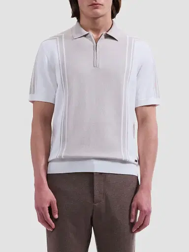 Bugatchi Men's Quarter-Zip Polo Sweater - Oatmeal - Size XL | Thumbnail 4 Bugatchi Men's Quarter-Zip Polo Sweater - Oatmeal - Size XL | Thumbnail 4