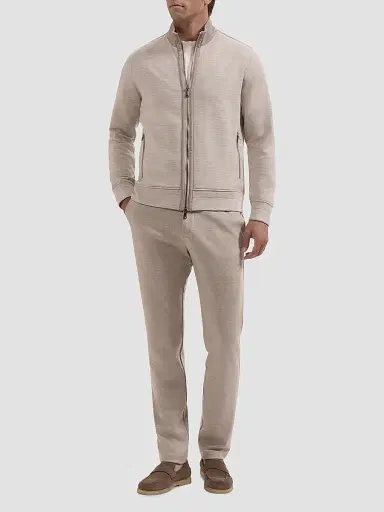 Bugatchi Men's Knit Full-Zip Jacket - Oatmeal - Size XXL | Thumbnail 2 Bugatchi Men's Knit Full-Zip Jacket - Oatmeal - Size XXL | Thumbnail 2