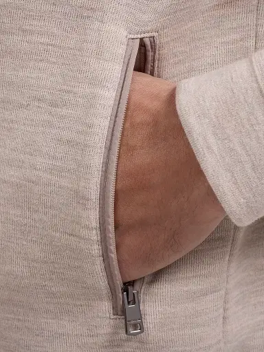 Bugatchi Men's Knit Full-Zip Jacket - Oatmeal - Size XXL | Thumbnail 6 Bugatchi Men's Knit Full-Zip Jacket - Oatmeal - Size XXL | Thumbnail 6