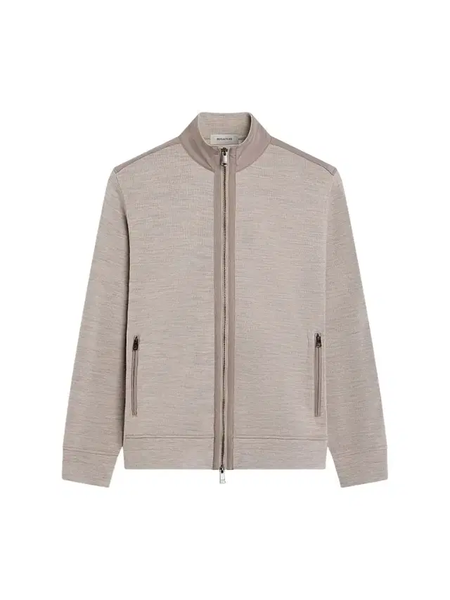Bugatchi Men's Knit Full-Zip Jacket - Oatmeal - Size XXL