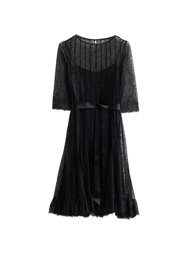 Teri Jon by Rickie Freeman Women's Pintuck Lace Cocktail Dress - Black