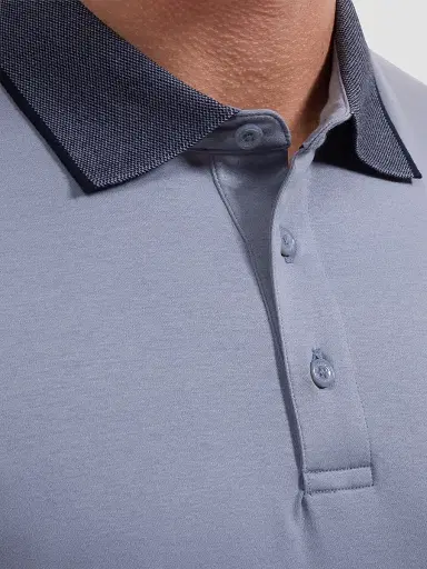 Bugatchi Men's Contrast Collar Cotton Polo Shirt | Thumbnail 5 Bugatchi Men's Contrast Collar Cotton Polo Shirt | Thumbnail 5