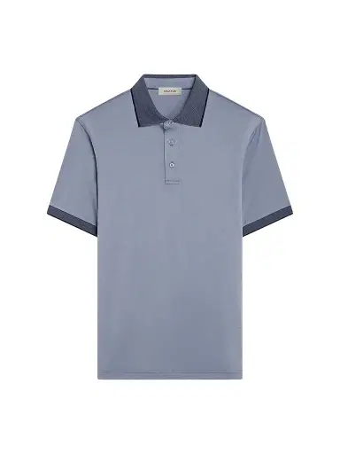 Bugatchi Men's Contrast Collar Cotton Polo Shirt | Thumbnail 1 Bugatchi Men's Contrast Collar Cotton Polo Shirt | Thumbnail 1