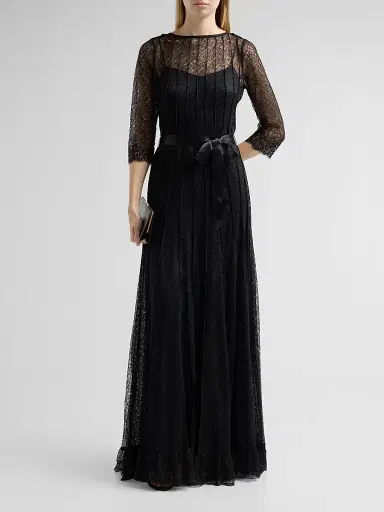 Teri Jon by Rickie Freeman Women's Pintuck Lace Gown | Thumbnail 2 Teri Jon by Rickie Freeman Women's Pintuck Lace Gown | Thumbnail 2