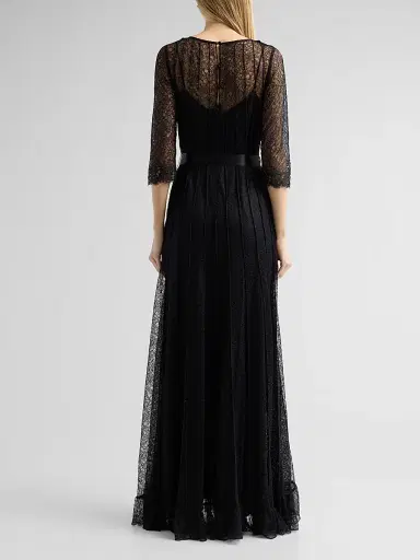 Teri Jon by Rickie Freeman Women's Pintuck Lace Gown | Thumbnail 3 Teri Jon by Rickie Freeman Women's Pintuck Lace Gown | Thumbnail 3