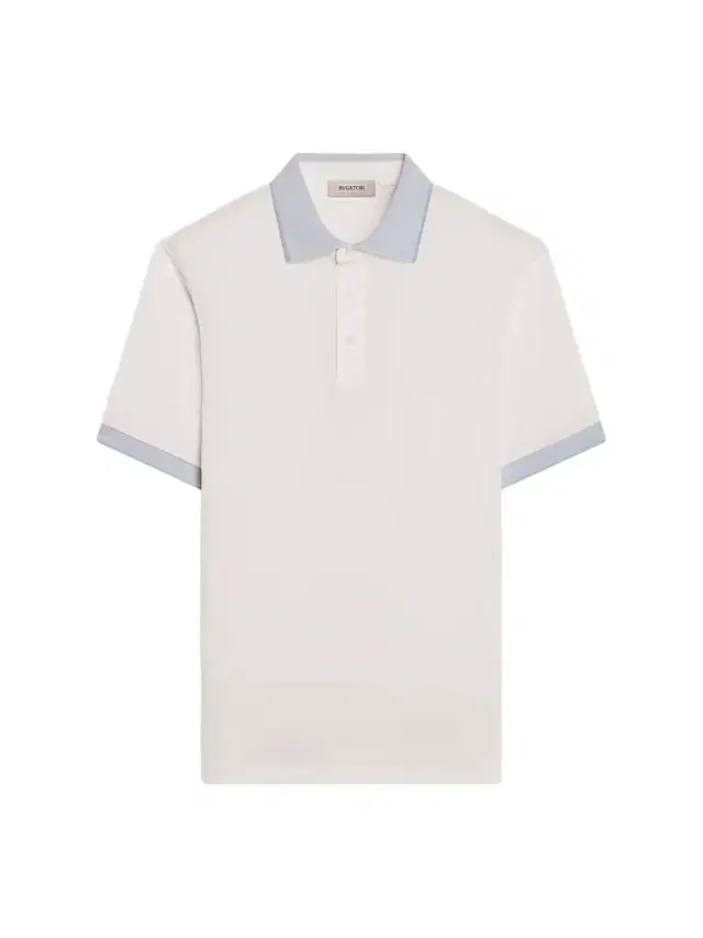 Bugatchi Men's Contrast Collar Cotton Polo Shirt - Chalk