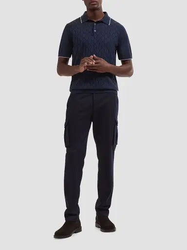 Bugatchi Men's Argyle-Stitched Polo Sweater - Navy | Thumbnail 2 Bugatchi Men's Argyle-Stitched Polo Sweater - Navy | Thumbnail 2