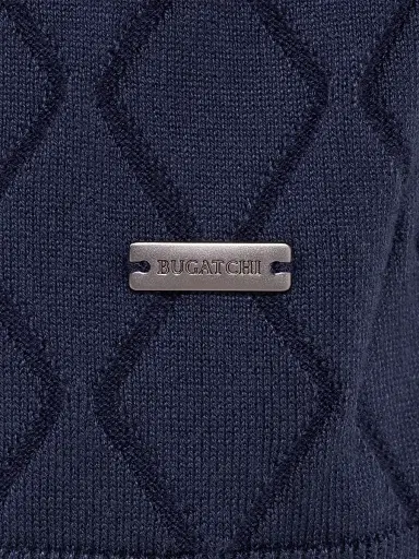 Bugatchi Men's Argyle-Stitched Polo Sweater - Navy | Thumbnail 6 Bugatchi Men's Argyle-Stitched Polo Sweater - Navy | Thumbnail 6