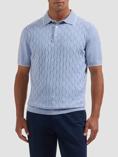 Bugatchi Men's Argyle-Stitched Polo Sweater - Air Blue | Thumbnail 4