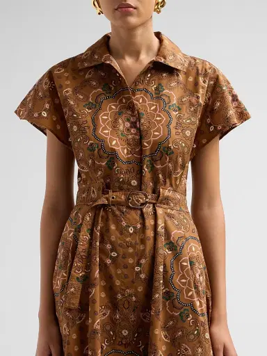 Cara Cara Women's Sawyer Floral Cotton Poplin Midi Shirtdress | Thumbnail 5 Cara Cara Women's Sawyer Floral Cotton Poplin Midi Shirtdress | Thumbnail 5