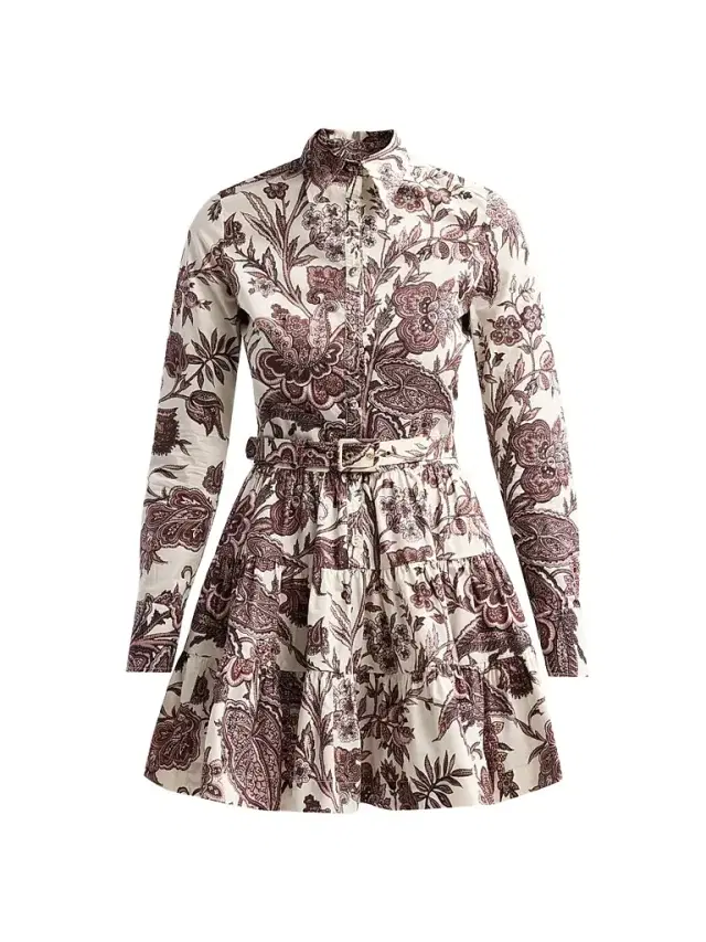 Cara Cara Women's Eugenia Floral Cotton Poplin Tiered Mini Dress - Linden Bloom