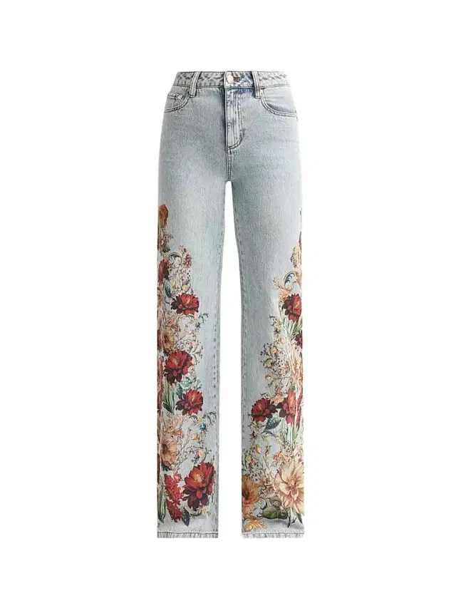 Alice + Olivia Women's Chic Floral High-Rise Jeans - Rockstar Blue Floral