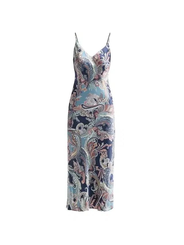 L'Agence Women's Seridie Silk Midi Slipdress - Midnight Besarabian Paisley - Size 18