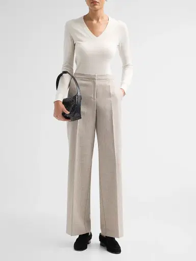 Kobi Halperin Women's Beck Wool Brushed Twill Pants - Oat | Thumbnail 2 Kobi Halperin Women's Beck Wool Brushed Twill Pants - Oat | Thumbnail 2