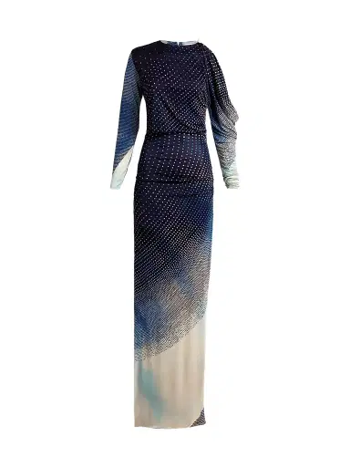 Silvia Tcherassi Women's Zaid Printed Jersey Maxi Dress - Navy - Size Small | Thumbnail 1