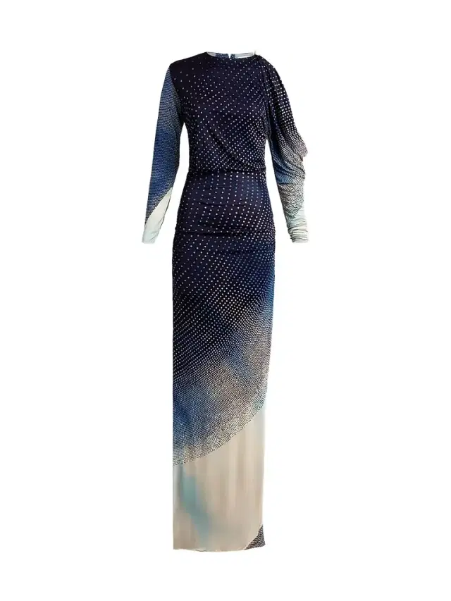 Silvia Tcherassi Women's Zaid Printed Jersey Maxi Dress - Navy - Size Small