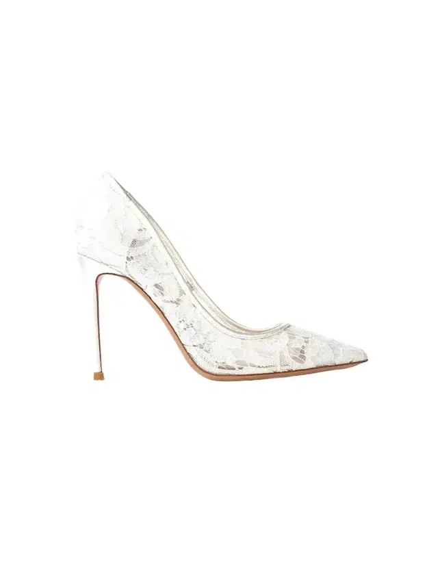 Black Suede Studio Women's Gia 100MM Lace Pumps - White Lace - Size 12