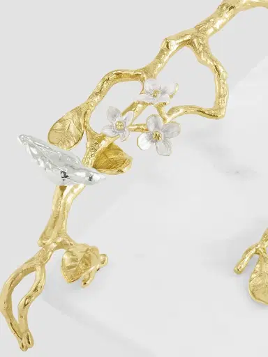 Michael Aram Lovebirds Silver & Gold Cheeseboard & Knife Set | Thumbnail 5