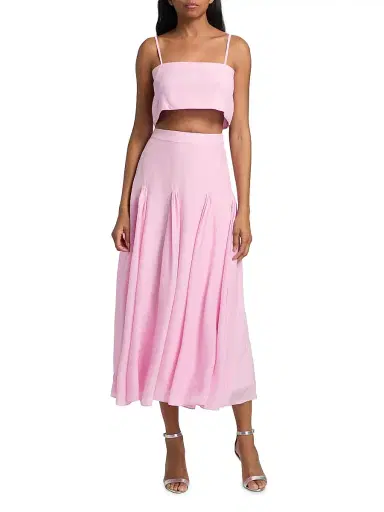 AZEEZA Women's Walton Poplin Crop Top - Cherry Blossom - Size Medium | Thumbnail 2