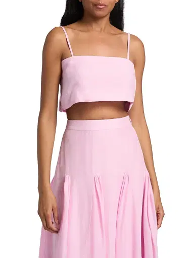 AZEEZA Women's Walton Poplin Crop Top - Cherry Blossom - Size Medium | Thumbnail 3