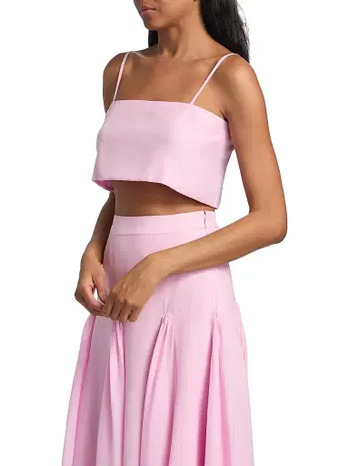 AZEEZA Women's Walton Poplin Crop Top - Cherry Blossom - Size Medium | Thumbnail 4