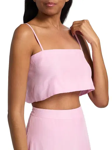 AZEEZA Women's Walton Poplin Crop Top - Cherry Blossom - Size Medium | Thumbnail 6