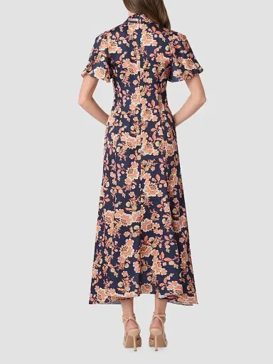 Shoshanna Women's Cinnie Floral Slip Midi Shirtdress - Navy Multi | Thumbnail 3