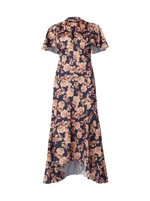Shoshanna Women's Cinnie Floral Slip Midi Shirtdress - Navy Multi