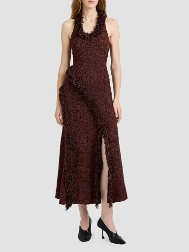 Proenza Schouler Women's Nilo Chenille Wool Midi Dress - Black Copper | Thumbnail 2