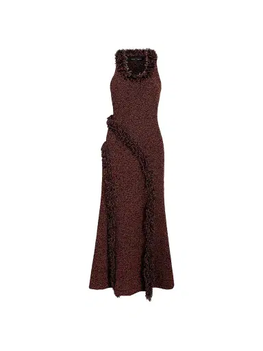 Proenza Schouler Women's Nilo Chenille Wool Midi Dress - Black Copper | Thumbnail 1