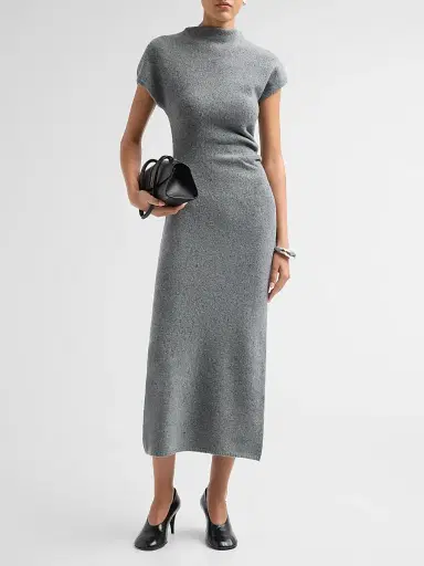 Proenza Schouler Women's Abie Donegal-Knit Wool Midi Dress - Blue Multi - Size XL | Thumbnail 2