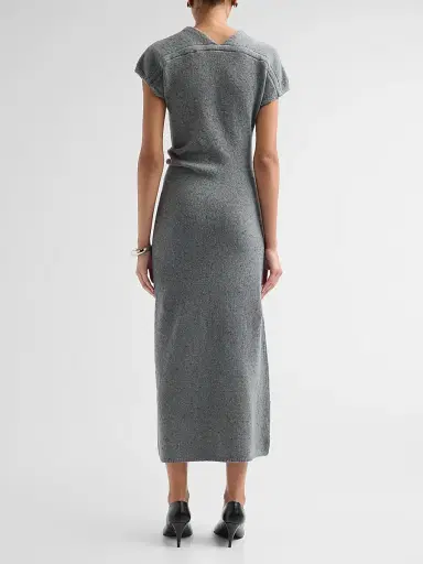 Proenza Schouler Women's Abie Donegal-Knit Wool Midi Dress - Blue Multi - Size XL | Thumbnail 3