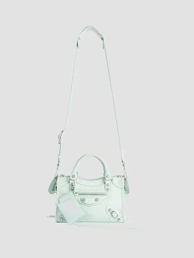Balenciaga Women's Le City Mini Top Handle Bag - Almond Green | Thumbnail 7