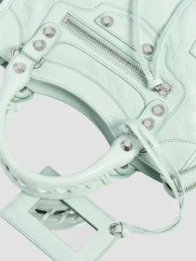 Balenciaga Women's Le City Mini Top Handle Bag - Almond Green | Thumbnail 8