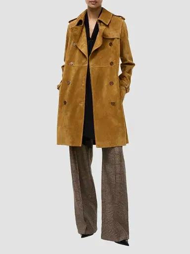 Burberry Women's Kennsington Cashmere Trench Coat - Camel | Thumbnail 2