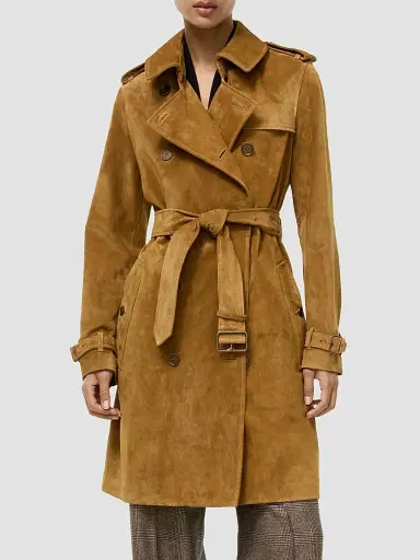 Burberry Women's Kennsington Cashmere Trench Coat - Camel | Thumbnail 4