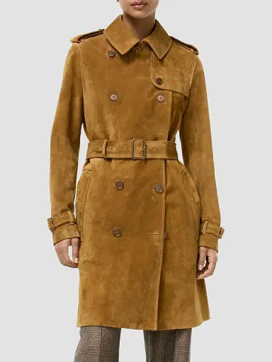 Burberry Women's Kennsington Cashmere Trench Coat - Camel | Thumbnail 5