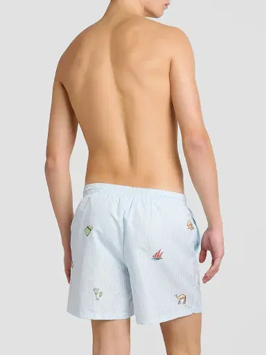 Casablanca Men's Printed Swim Shorts - Blue - Size XXL | Thumbnail 3