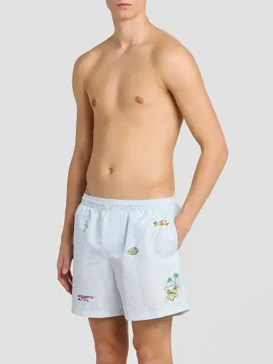 Casablanca Men's Printed Swim Shorts - Blue - Size XXL | Thumbnail 4