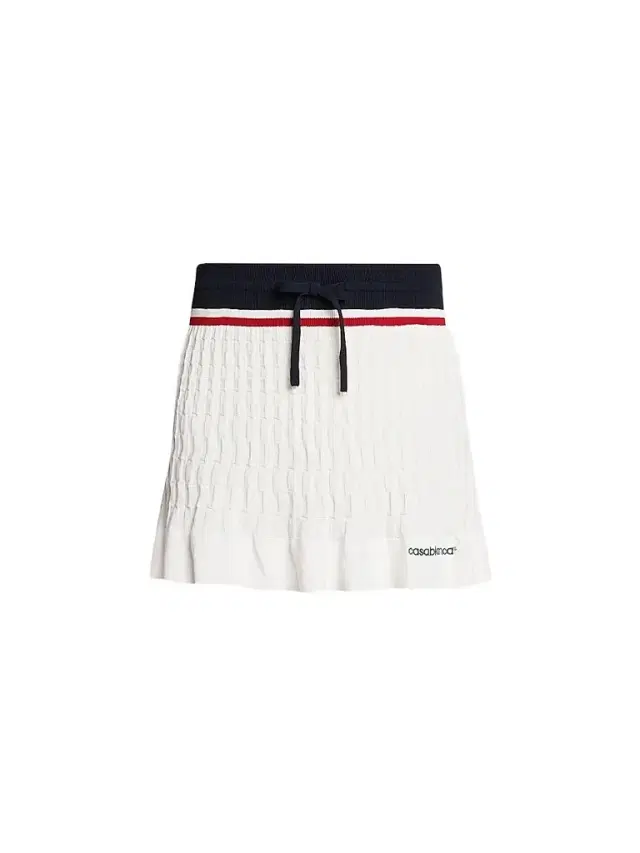 Casablanca Women's Cable-Knit Drawstring Miniskirt - White Navy