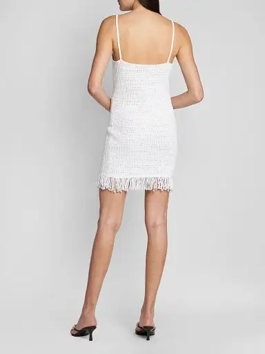 Casablanca Women's Perforated Cotton-Blend Knit Fringe Minidress | Thumbnail 3 Casablanca Women's Perforated Cotton-Blend Knit Fringe Minidress | Thumbnail 3