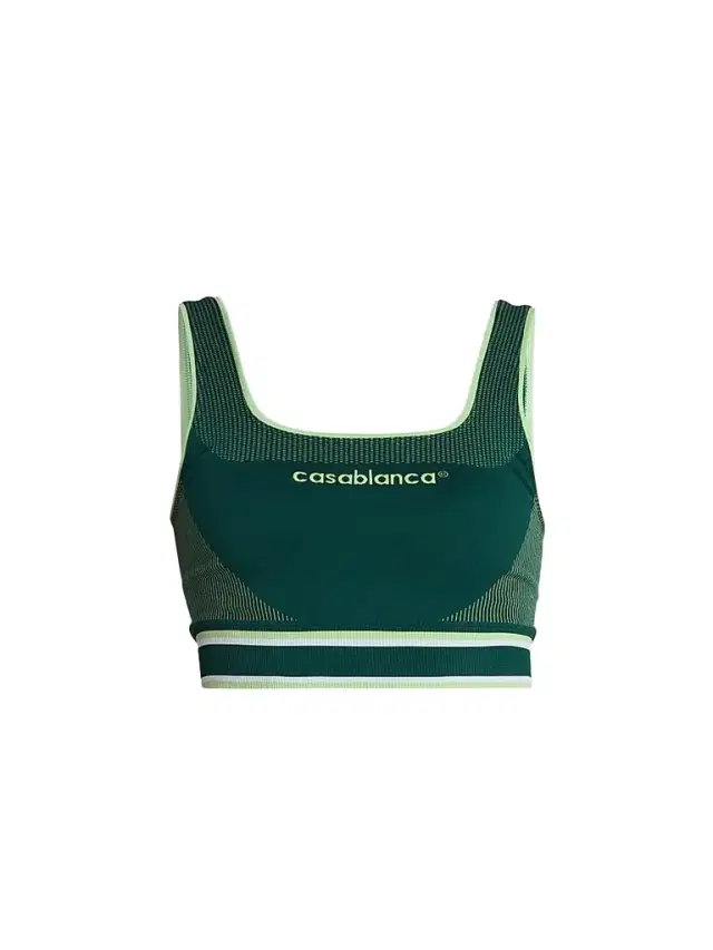 Casablanca Women's Logo Seamless Performance Bralette - Green