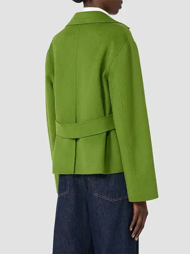 Weekend Max Mara Women's Double Wool Cropped Jacket - Green | Thumbnail 4