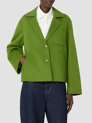 Weekend Max Mara Women's Double Wool Cropped Jacket - Green | Thumbnail 5
