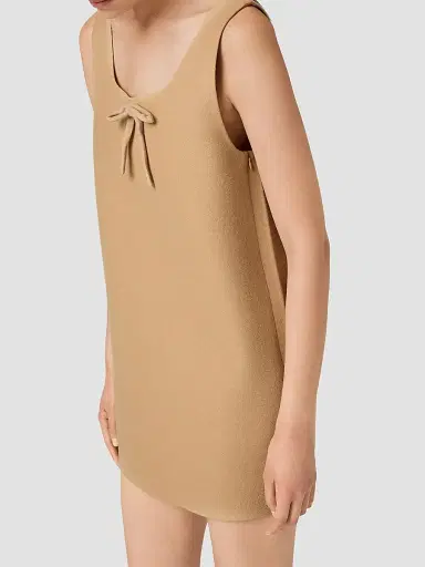 Miu Miu Women's Waxed Double Wool Dress - Brown | Thumbnail 3