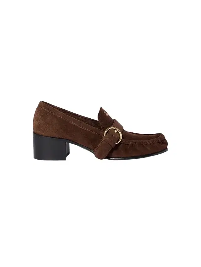 Miu Miu Women's Suede Loafers with Buckle - Brown